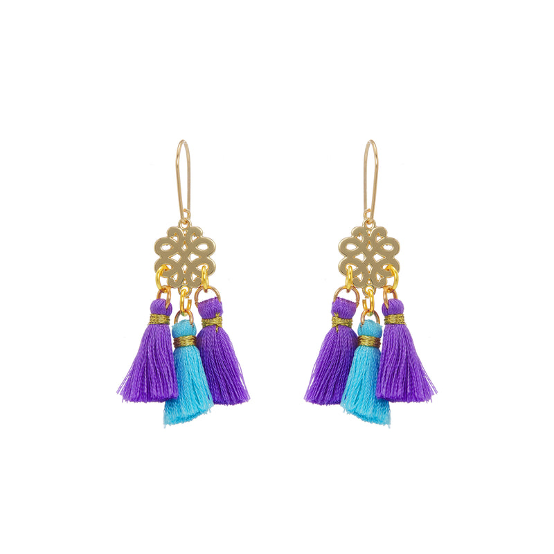 Earrings - Mini Tassel - Lavender Fields