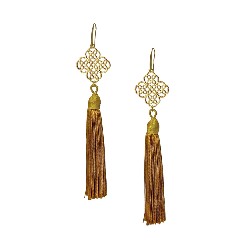 Earrings - Maxi Tassel - Mustard