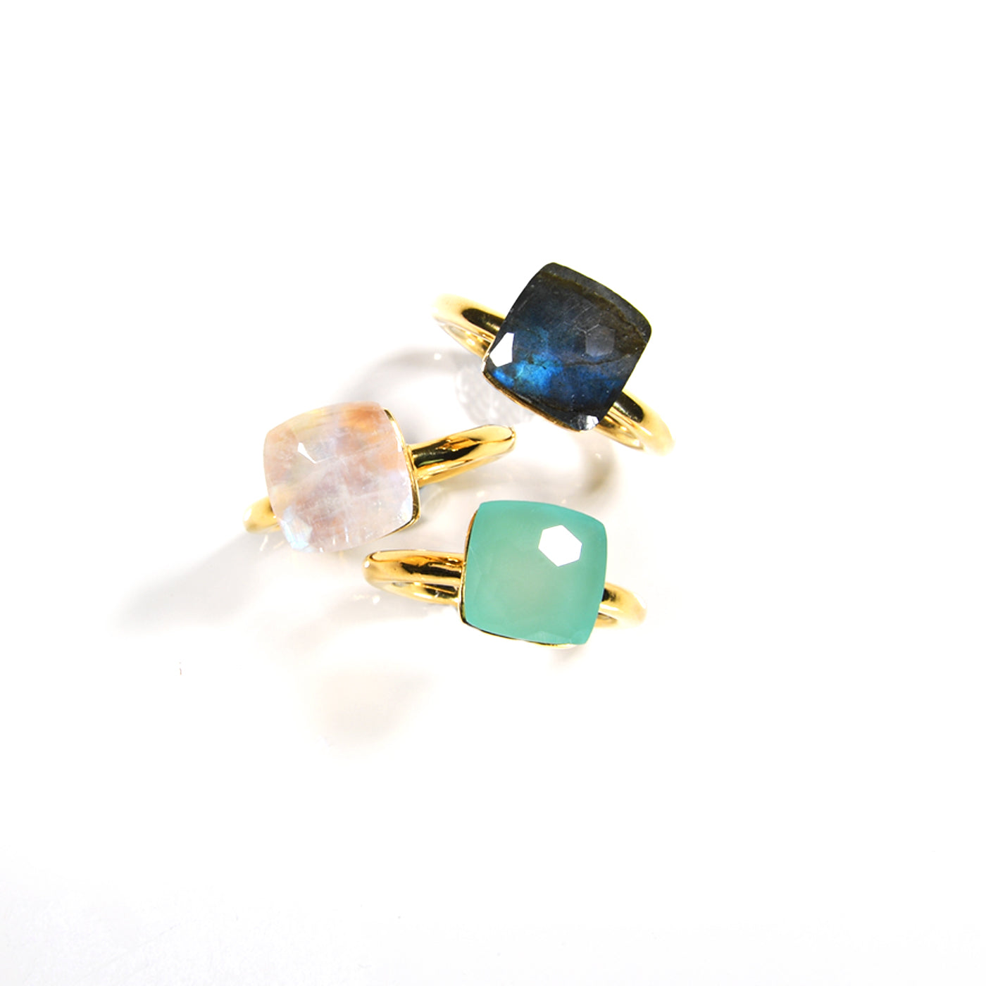 Naked Ring in Moonstone in Moonstone, gold plated, handcrafted gemstone rings Singapore