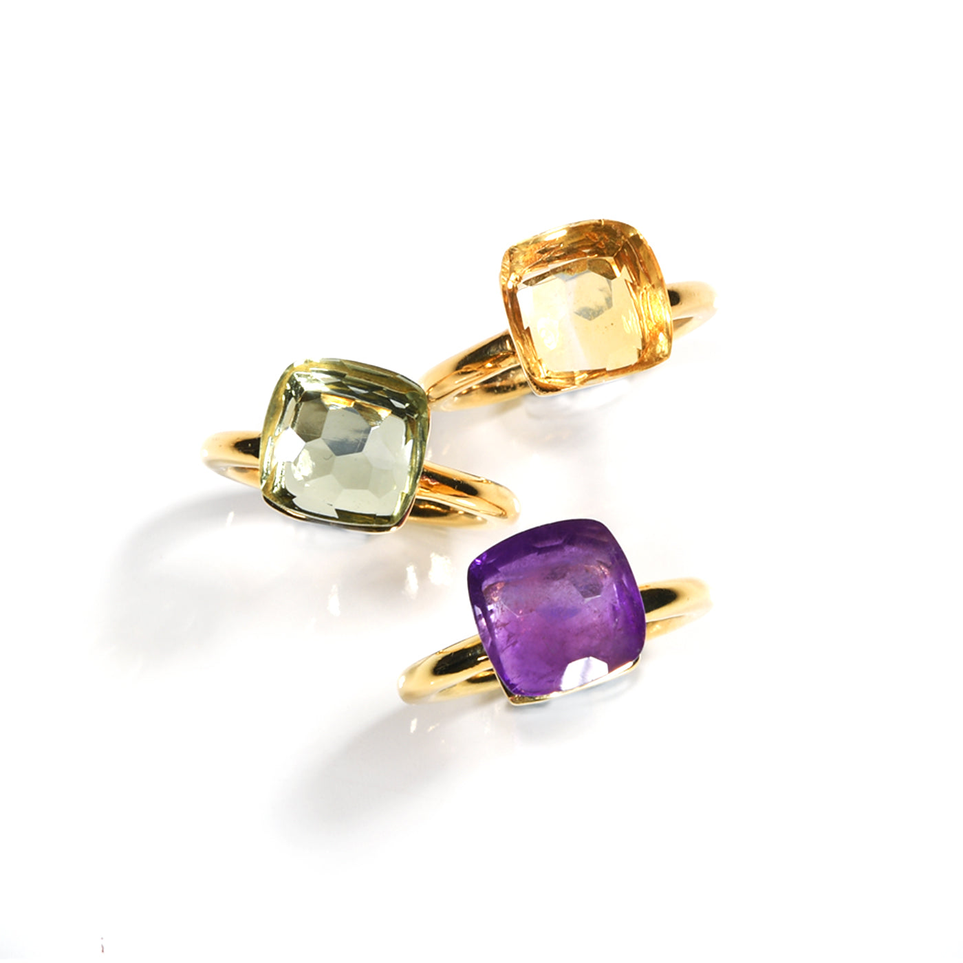 Naked Ring in Prasiolite in Prasiolite, gold plated, handcrafted gemstone rings Singapore