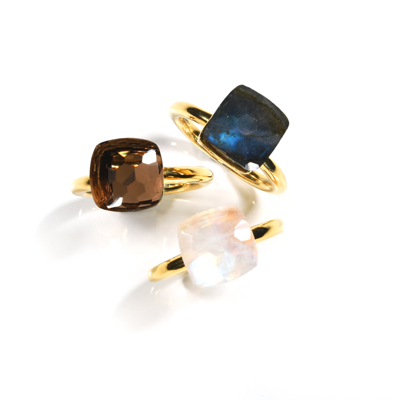 Naked Ring in Smoky Quartz, gold plated, handcrafted gemstone rings Singapore