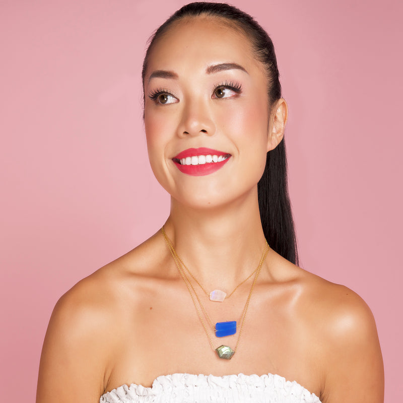 Necklace - Nugget - Blue Chalcedony