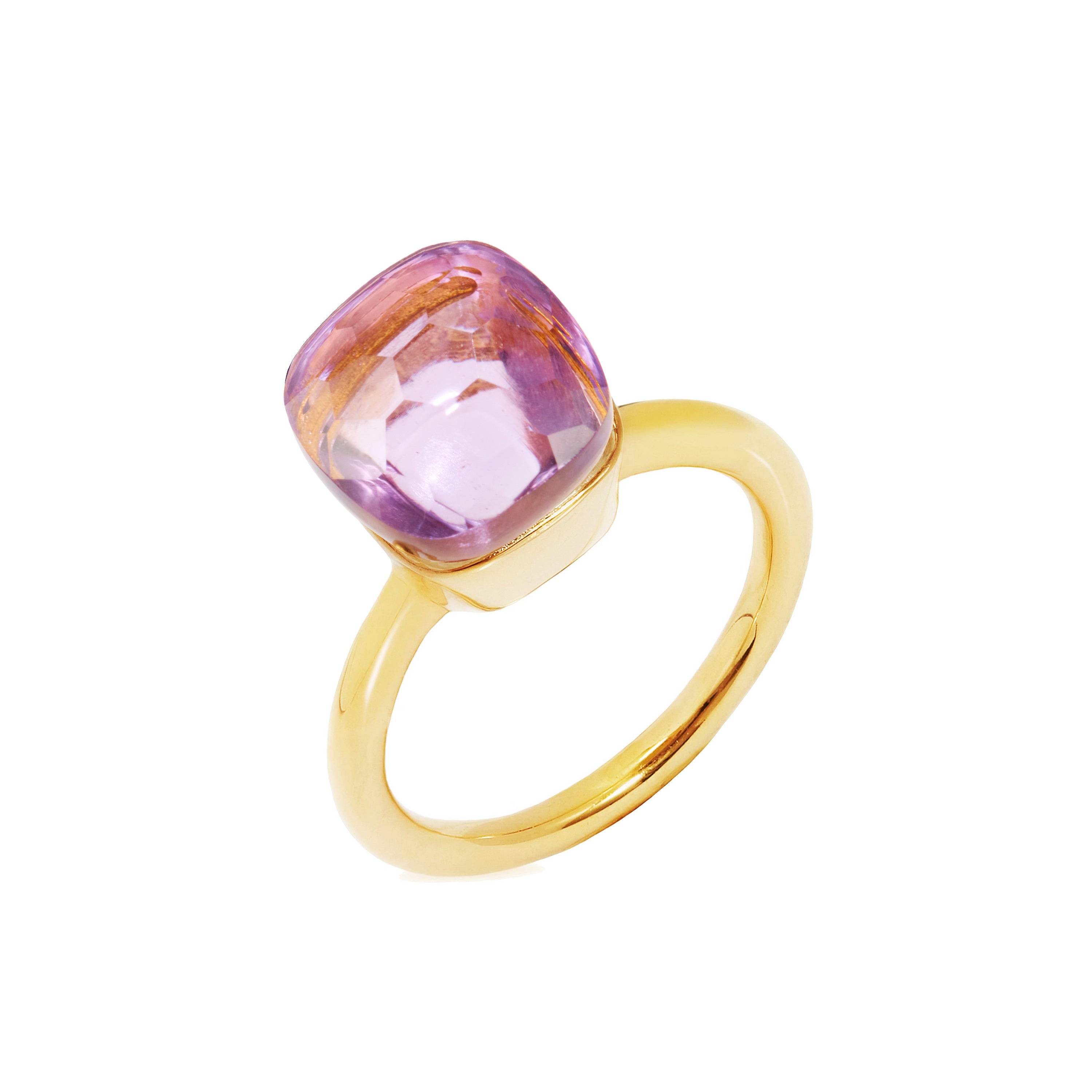 Naked Ring in Amethyst in Amethyst, gold plated, handcrafted gemstone rings Singapore