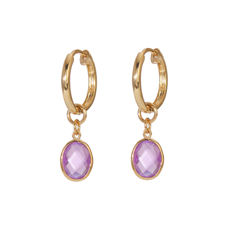 Earrings - Piccolo hoop in Amethyst