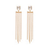 Earrings - White Topaz with Gold Ear Jacket