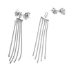 Earrings - White Topaz with Rhodium Ear Jacket