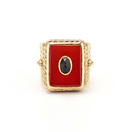 Ring - Solitude -  Shanti in Carnelian Rectangle