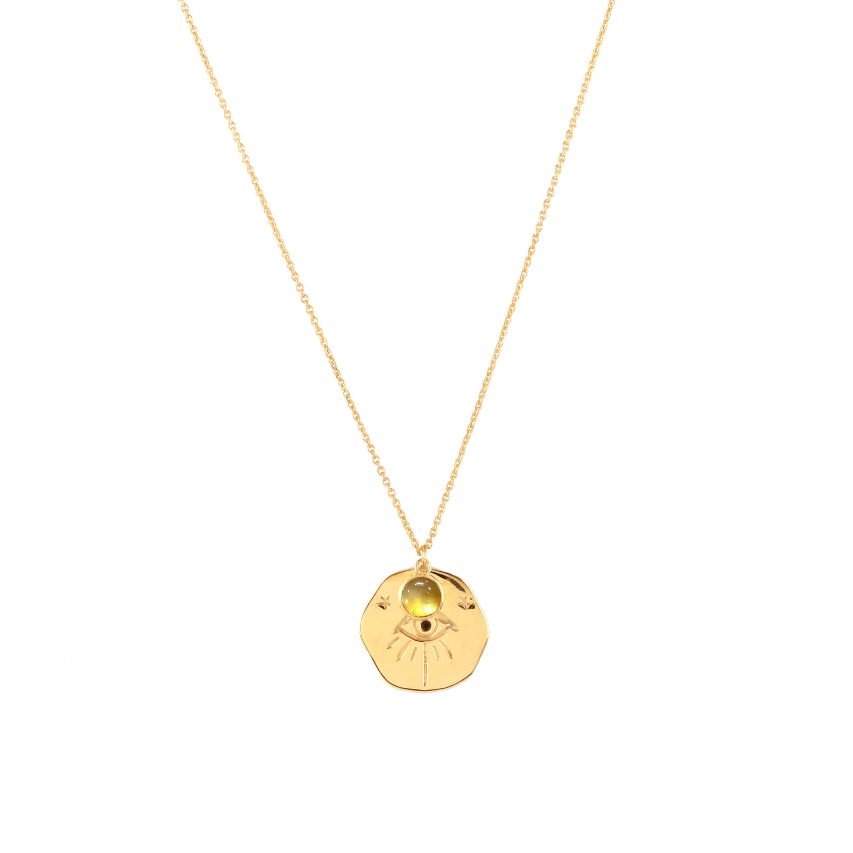 Necklace - Talisman Birthstone November in Citrine, gold plated, handcrafted gemstone necklace Singapore