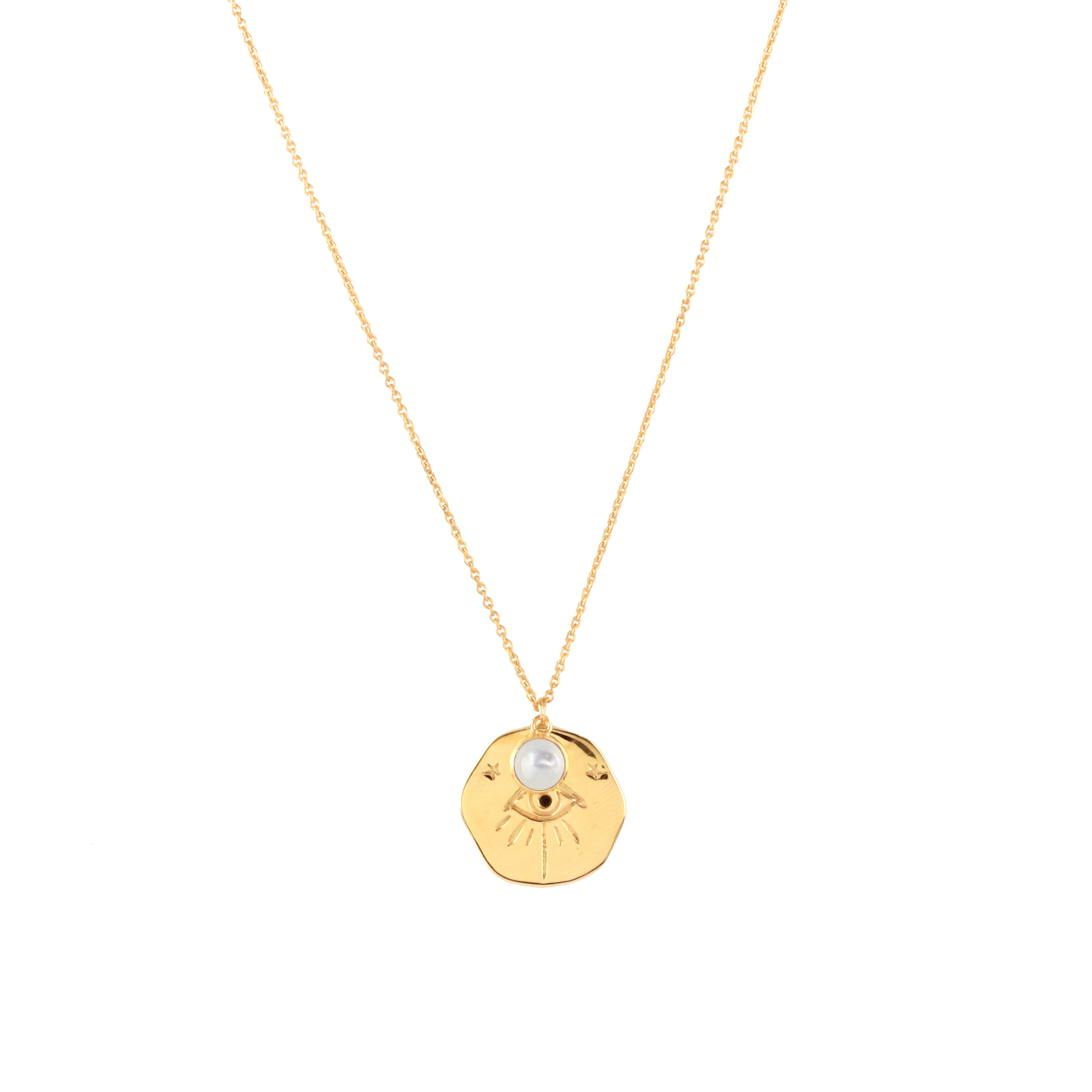 Talisman Birthstone June, gold plated, handcrafted gemstone necklace Singapore