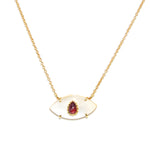 Necklace - Nacre & Ruby Evil Eye