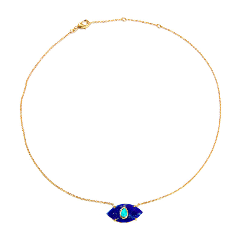 Necklace - Lapis & Turquoise Evil Eye