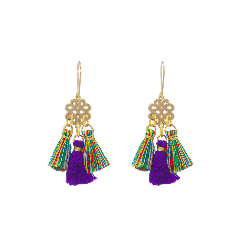 Earrings - Mini Tassel - Tropical Bird