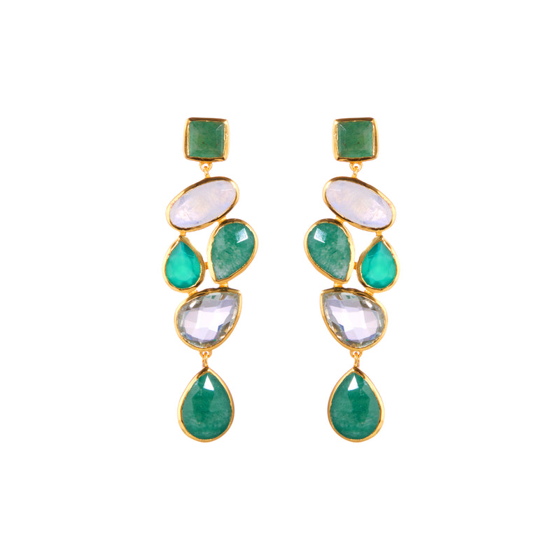 Earrings - Chandelier in Greens