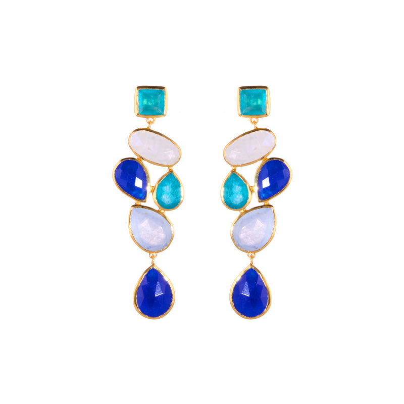 Earrings - Chandelier in Blues