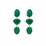 Earrings - Emerald Green Trio Drops