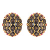 Earrings - Smoky Quartz & Ruby Globes