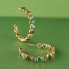 Earrings -  Mixed Hoops in Greens