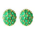 Earrings - Green Onyx & Siliminite Globes