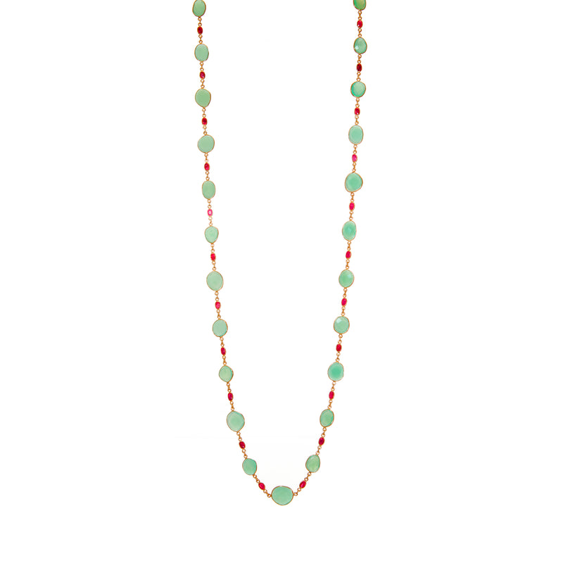 Necklace - Chalcedony & Ruby