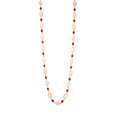 Necklace - Moonstone & Ruby