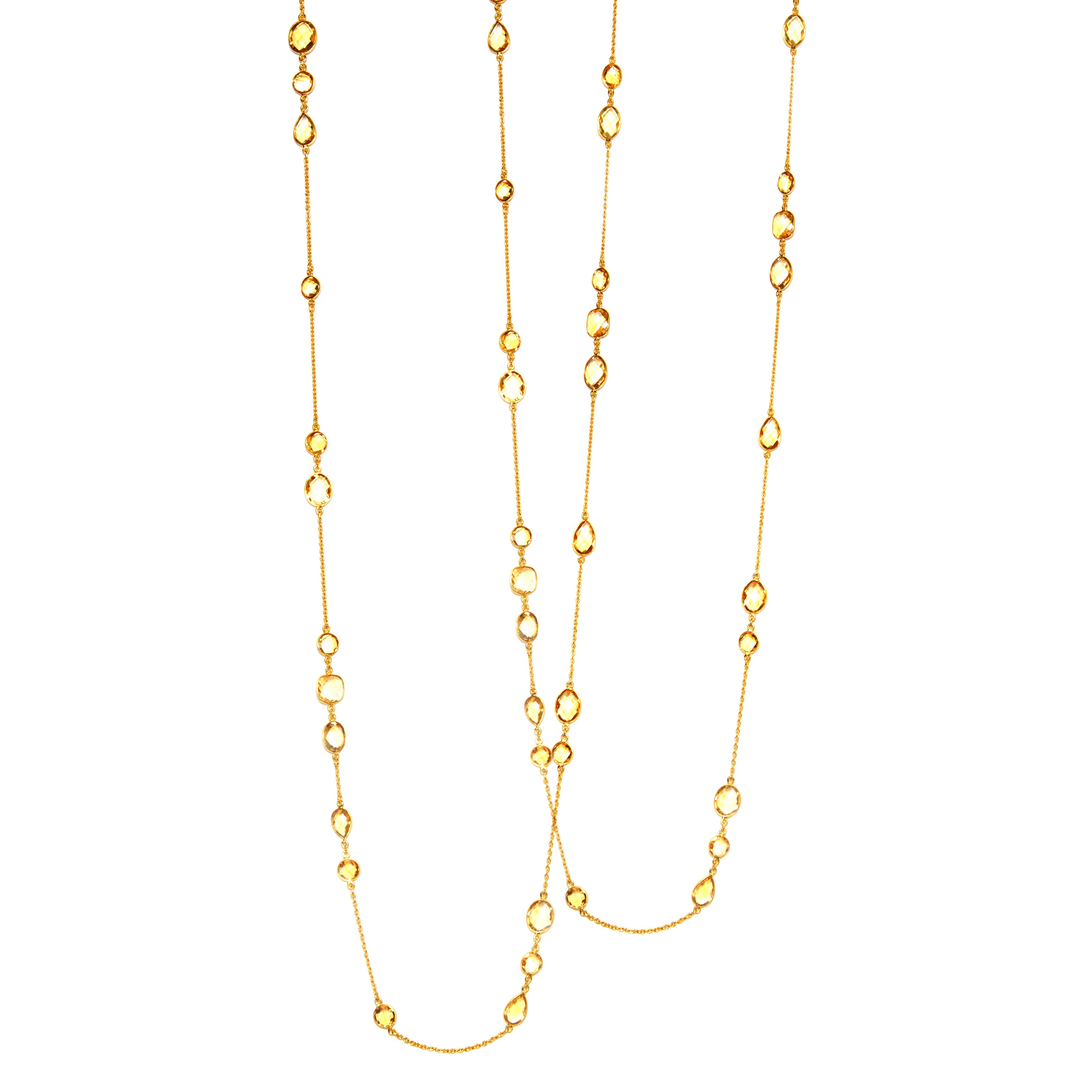 Citrine Station Necklace in Citrine, gold plated, handcrafted gemstone necklace Singapore