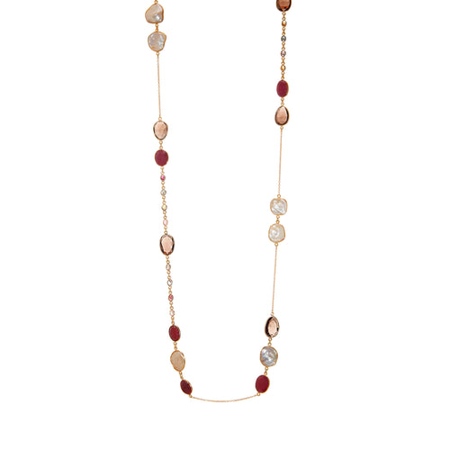 Necklace - Ruby, Tourmaline & Smoky Quartz