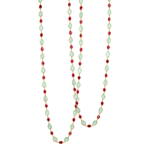 Necklace - Chalcedony & Ruby