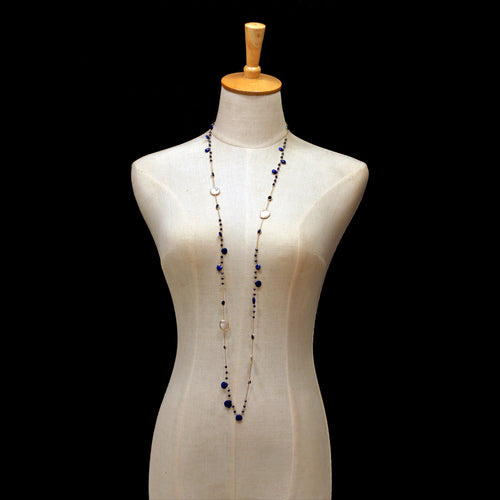 Necklace - Sapphire & Freshwater Pearls