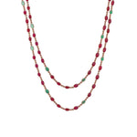Necklace - Ruby and Emerald Cabochon