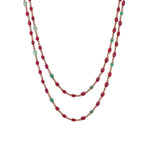 Necklace - Ruby and Emerald Cabochon